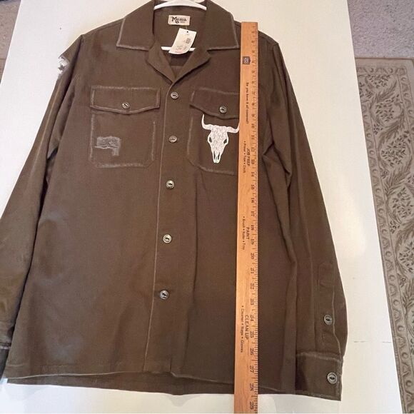 NWT Mumu Olive Army Jacket with Skull Graphic NWT - Picture 8 of 13